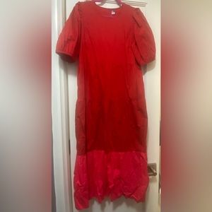 NWT OLD NAVY TIERED TWO TONE ALL DAY MIDI SWING DRESS